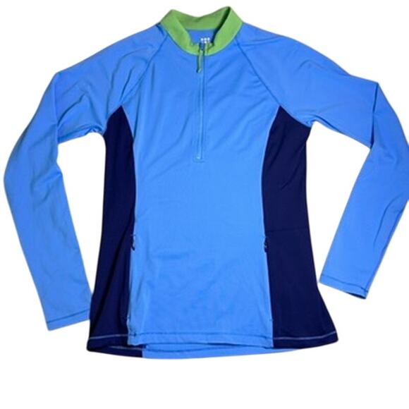Title nine Tops - Title Nine 1/2 Zip Pullover Womens Small Colorblock Running Shirt Secret Pockets
